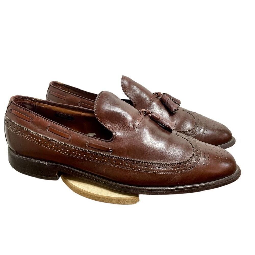 Allen Edmonds Tassel Loafer Brown Leather Slip On Mens 10 C 57998 Oxford Career